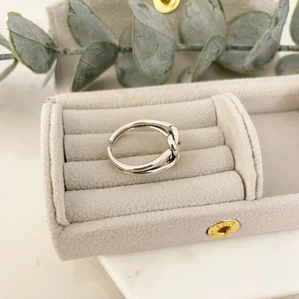 925 Sterling Silver Knot Ring Stackable Ring Dainty Ring Band Twist Ring - Picture 7 of 11